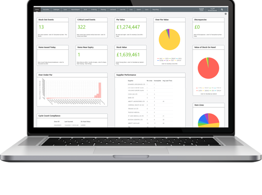 SupplyX dashboard in a laptop device