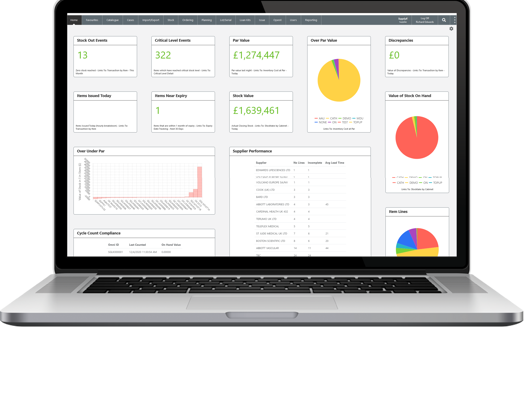 SupplyX dashboard in a laptop device