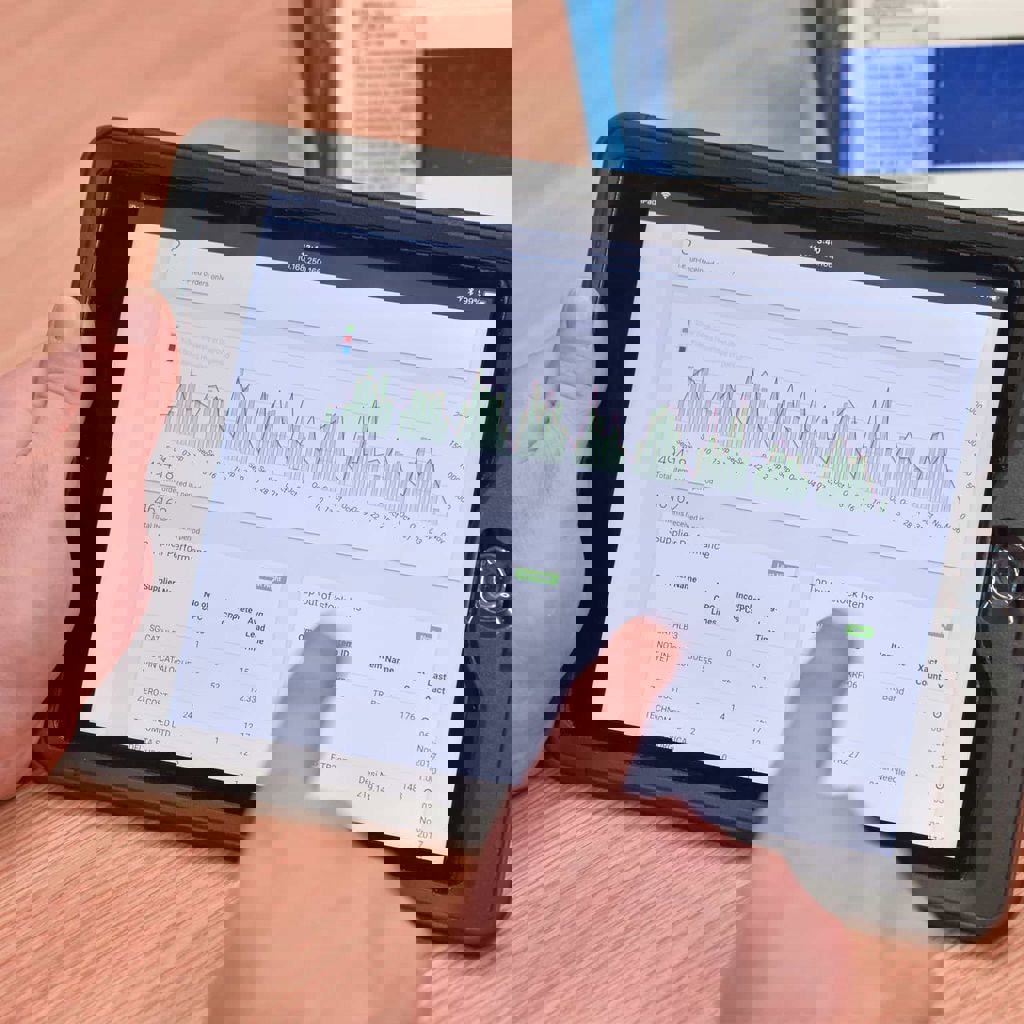 SupplyXpert opened in a tablet device